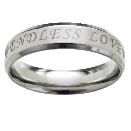 Stainless Steel "Endless Love" Ring - 6mm