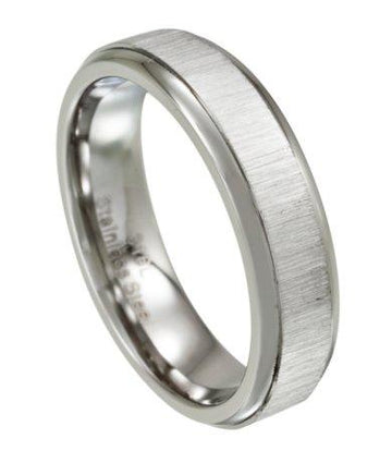 Stainless Steel Wedding Band for Men, Polished Rounded Edges | 6mm