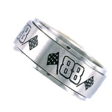 Number 88 Racing Ring with Checker Flag - Spinner Ring