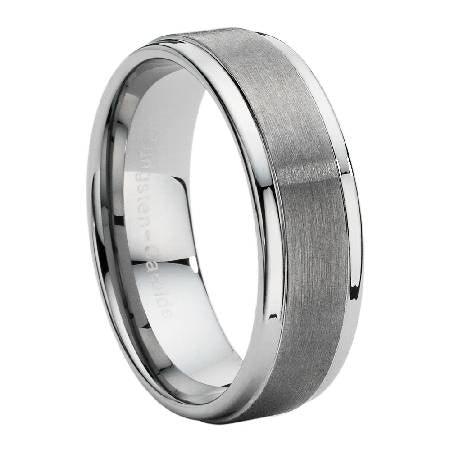 Dual Finish Tungsten Carbide Wedding Ring -9mm
