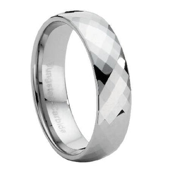 Multi - Faceted Tungsten Ring - 7.5mm