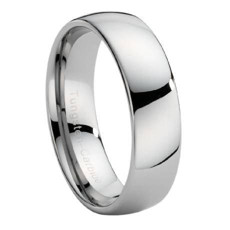 Polished Domed Tungsten Wedding Band -8mm
