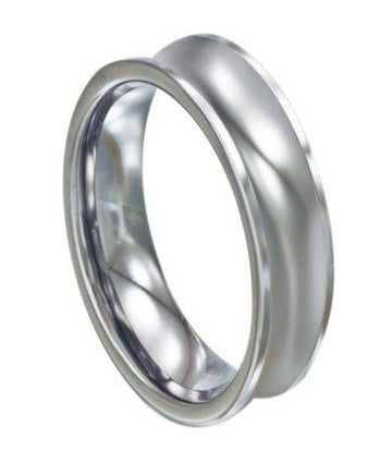 Concave Tungsten Carbide Wedding Band -8mm