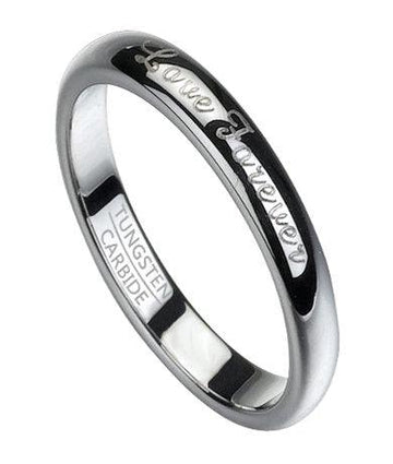 Love Forever Men's Tungsten Wedding Band, Polished Finish | 6mm