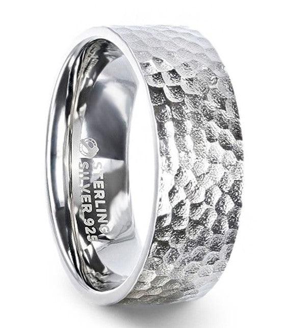 Breuning Gents Sterling Silver and Diamond Accent Wide Wedding Band –  Prospect Jewelers